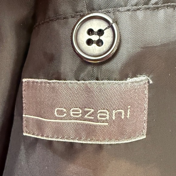 Cezani Wool Cashmere Blend Black Lightweight Pea Overcoat Men's Size Medium - Picture 9 of 14